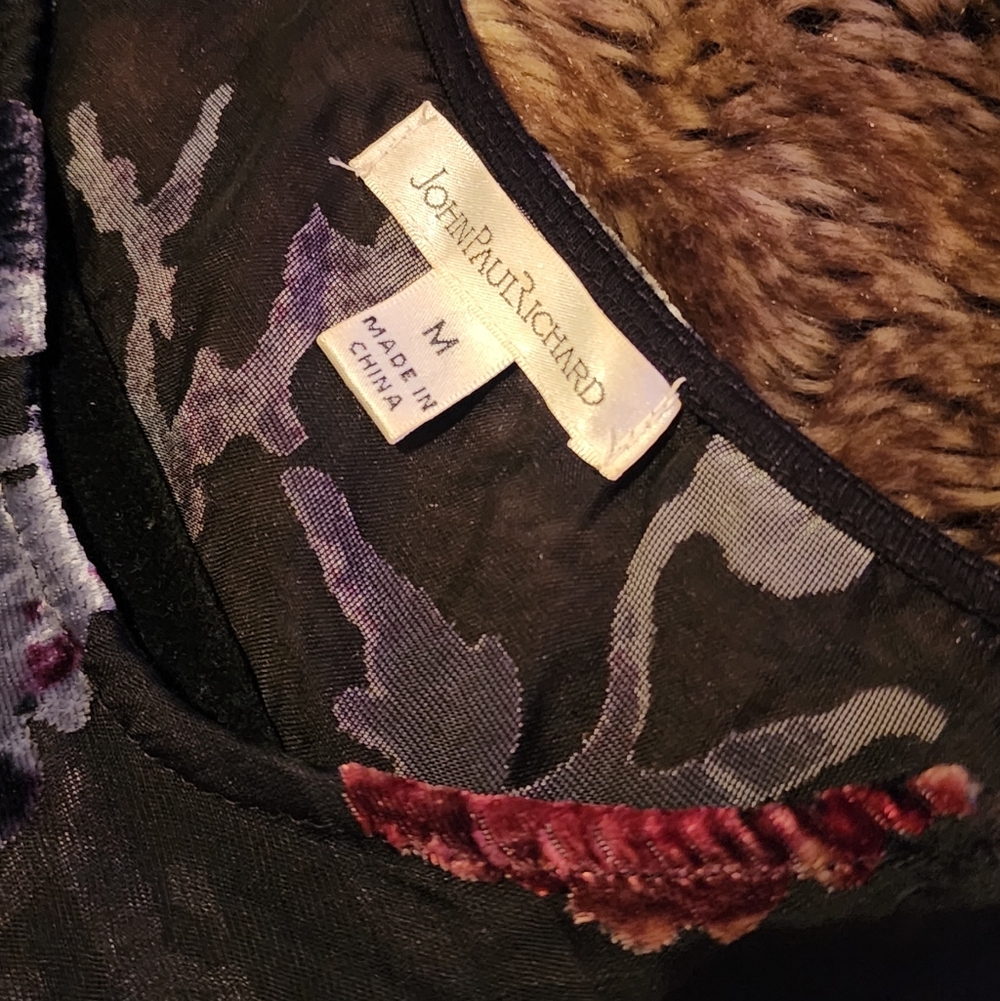 JohnPaulRichard Black Floral Sheer Blouse - Picture 6 of 6
